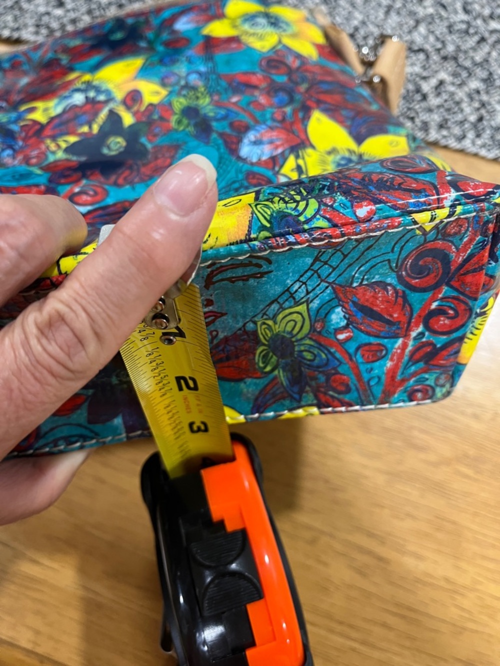 Consuela Teal Floral Crossbody with Yellow & Red Accents - Picture 10 of 10